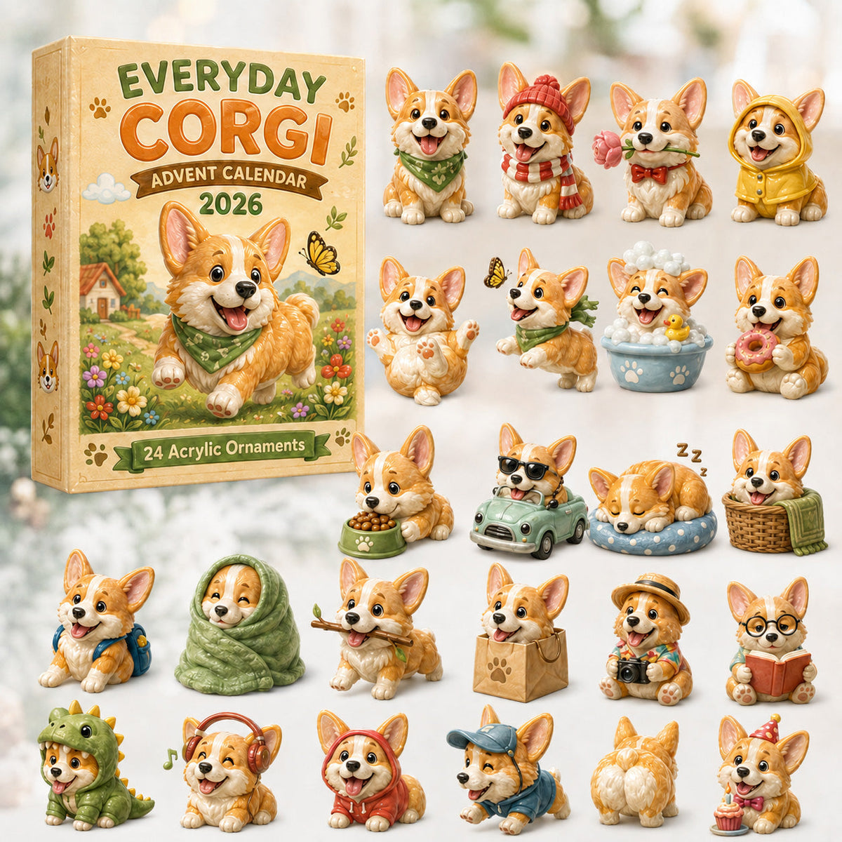 Everyday Corgi Advent Calendar 2026 Xmas Countdown Christmas Gifts For Corgi Lovers