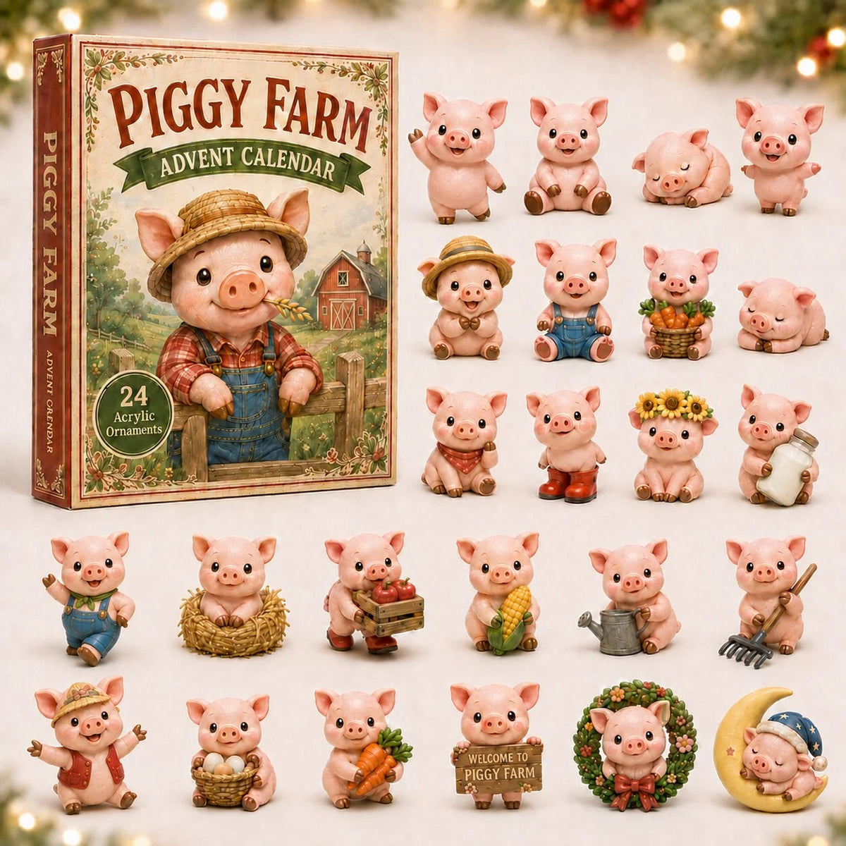 Piggy Farm Advent Calendar 2026 Advent Ornament Calendar Gifts For Pig Lovers