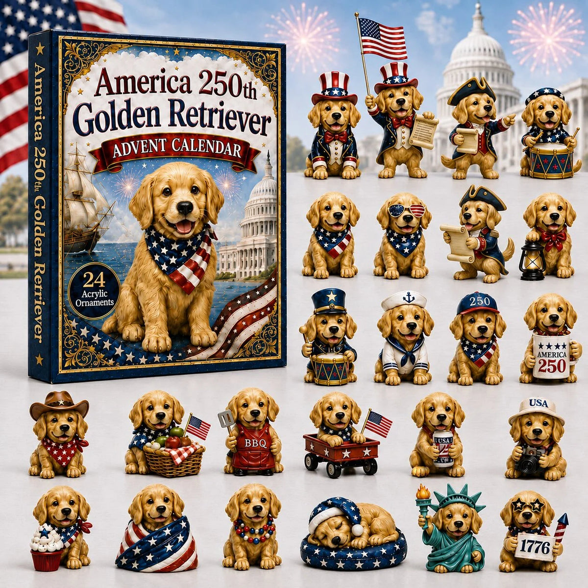Golden Retriever Advent Calendar 2026 24 Days Of Golden Retriever Blindbox Dog Lover Gifts