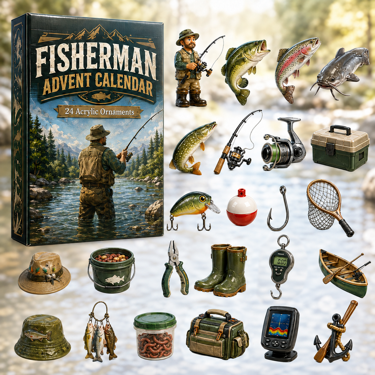Fisherman Advent Calendar 2026 Advent Calendar Decoration Presents For Fishing Lovers