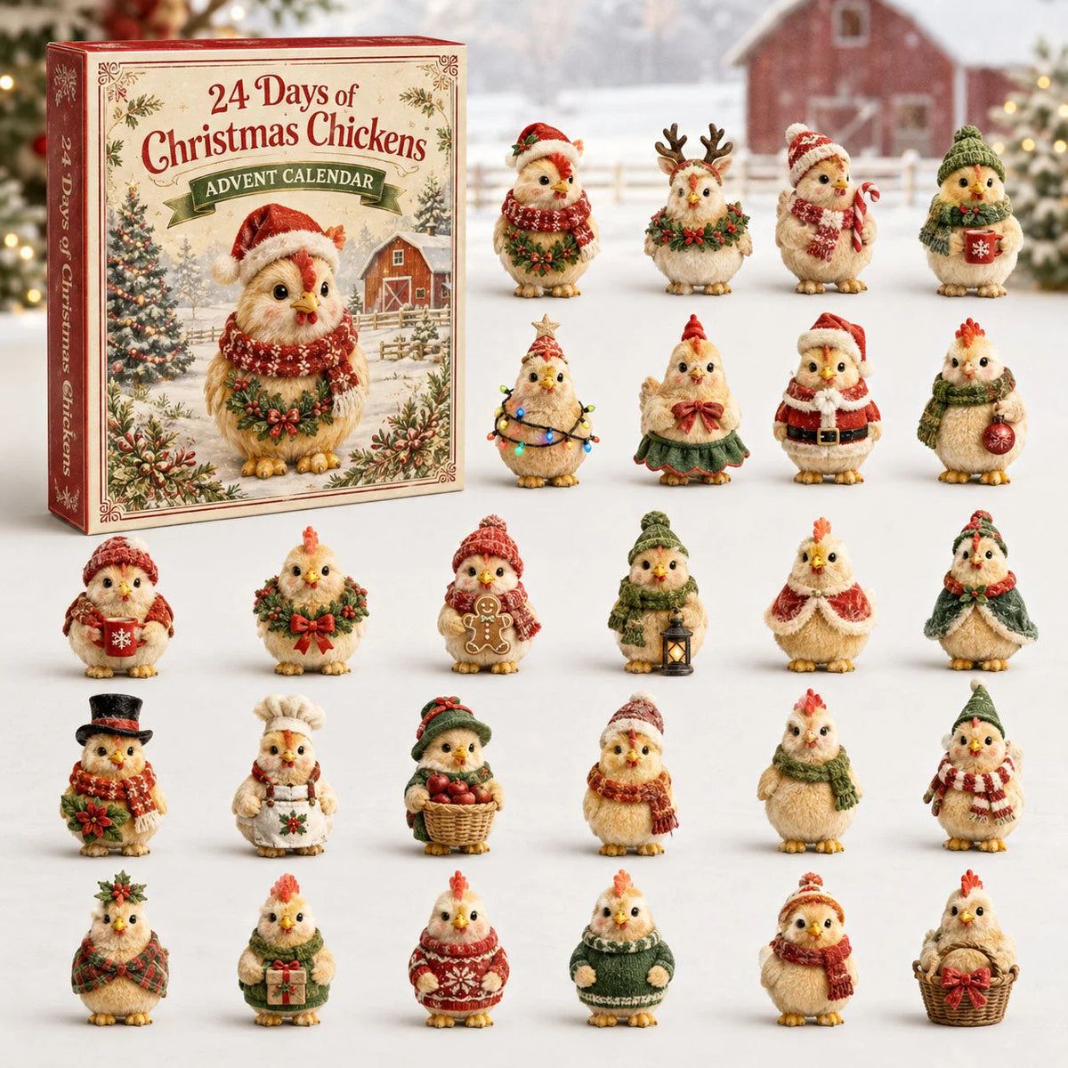 Christmas Chicken Advent Calendar 2026 24 Day Of Christmas Blindbox Chickens Lover Gifts