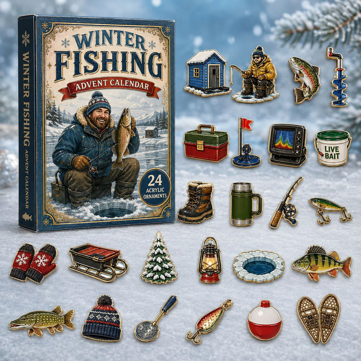 Winter Fishing Advent Calendar 2026 Christmas Countdown Xmas Gifts For Fishing Lover