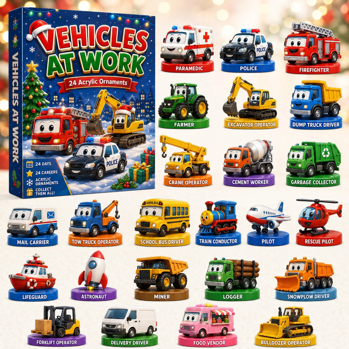 Work Vehicles Advent Calendar 2026 24 Days Of Christmas Blindbox Gifts For Brother