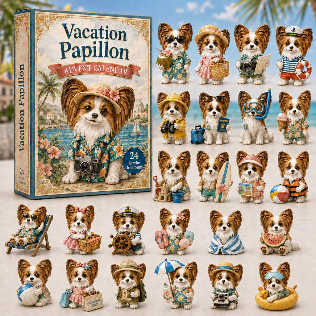 Vacation Papillon Advent Calendar 2026 Advent Ornament Calendar Dog Lover Gift Ideas