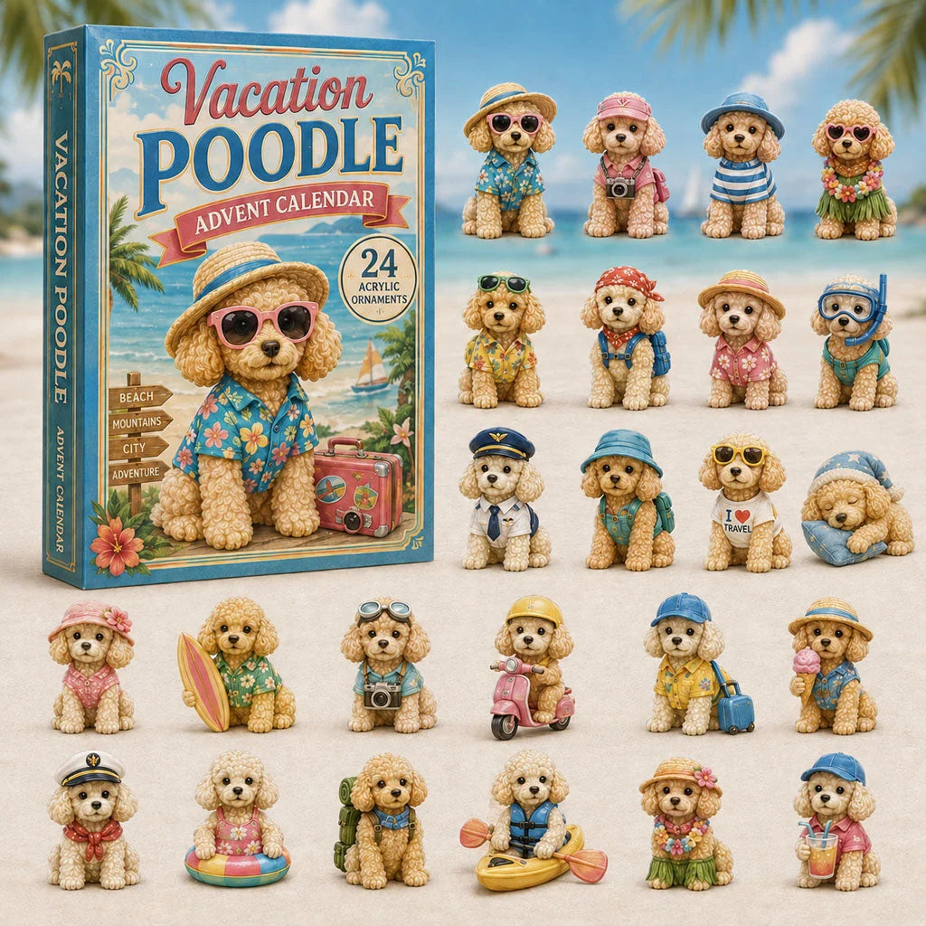 Vacation Poodle Advent Calendar 2026 Advent Calendar Decoration Holiday Gifts For Dog Lovers