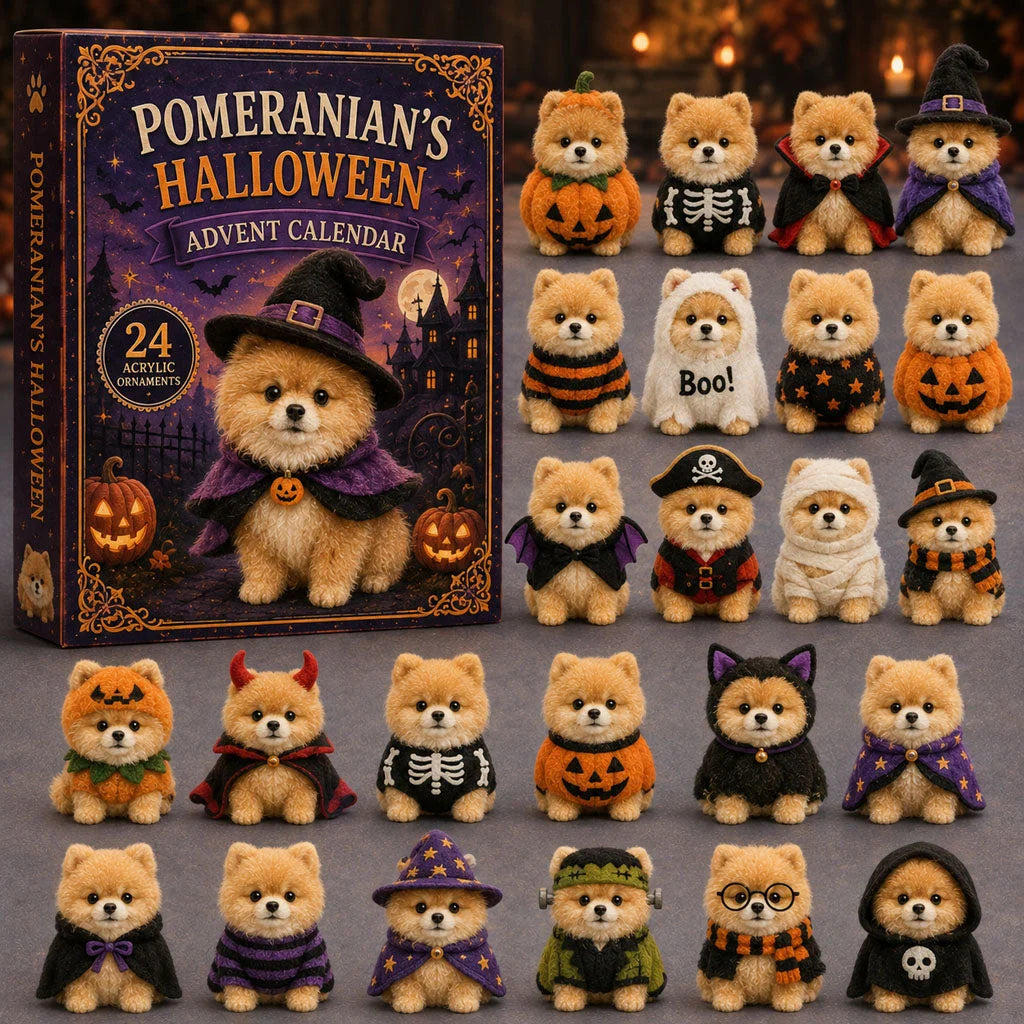 Spooky Pomeranian Advent Calendar 2026 Halloween Decor Gifts For Dog Lovers