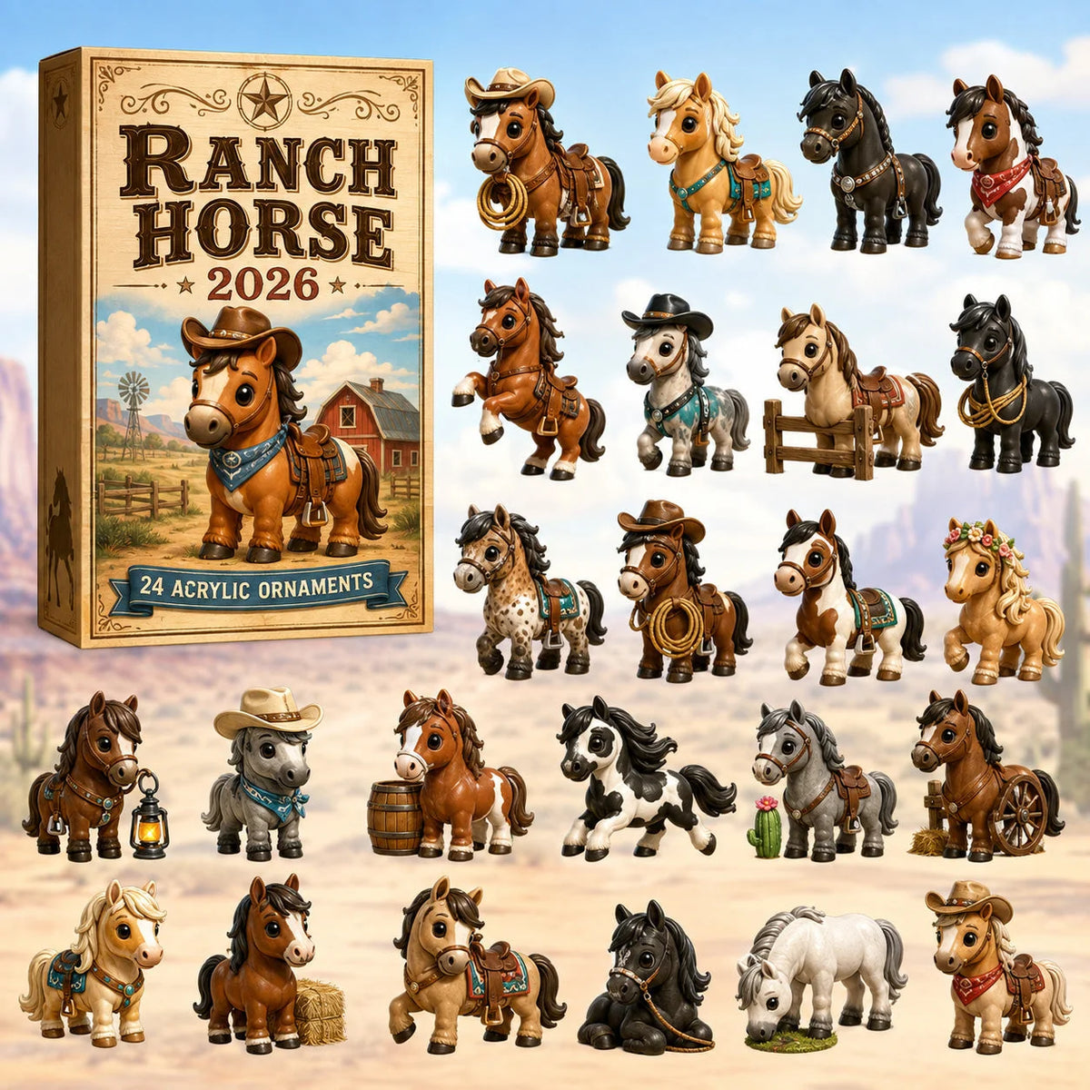 Ranch Horse Advent Calendar Unique Ornament Advent Calendar Cute Gifts For Ranch Brothers