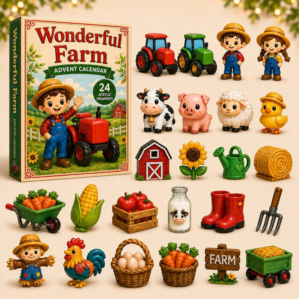 Wonderful Farm Advent Calendar Cute Advent Ornaments Special Gifts For Farmer