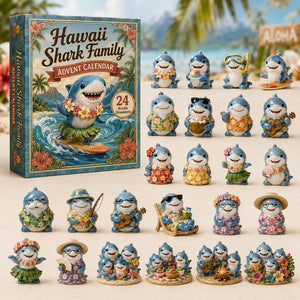Shark Family Hawaii Advent Calendar Summer Home Decor Funny Gifts For Shark Lovers