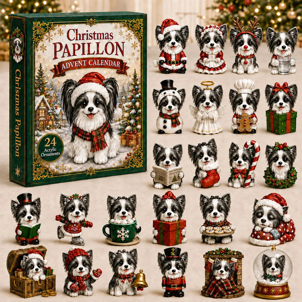 Christmas Papillon Advent Calendar 2026 Christmas Advent Calendar Gift For Papillon Lovers