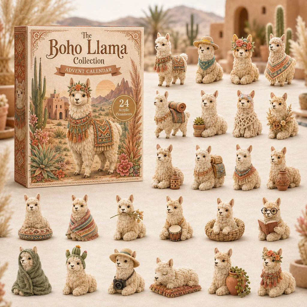 The Boho Llama Advent Calendar Cute Advent Ornament Calendar Special Gifts Boho Llama Lovers