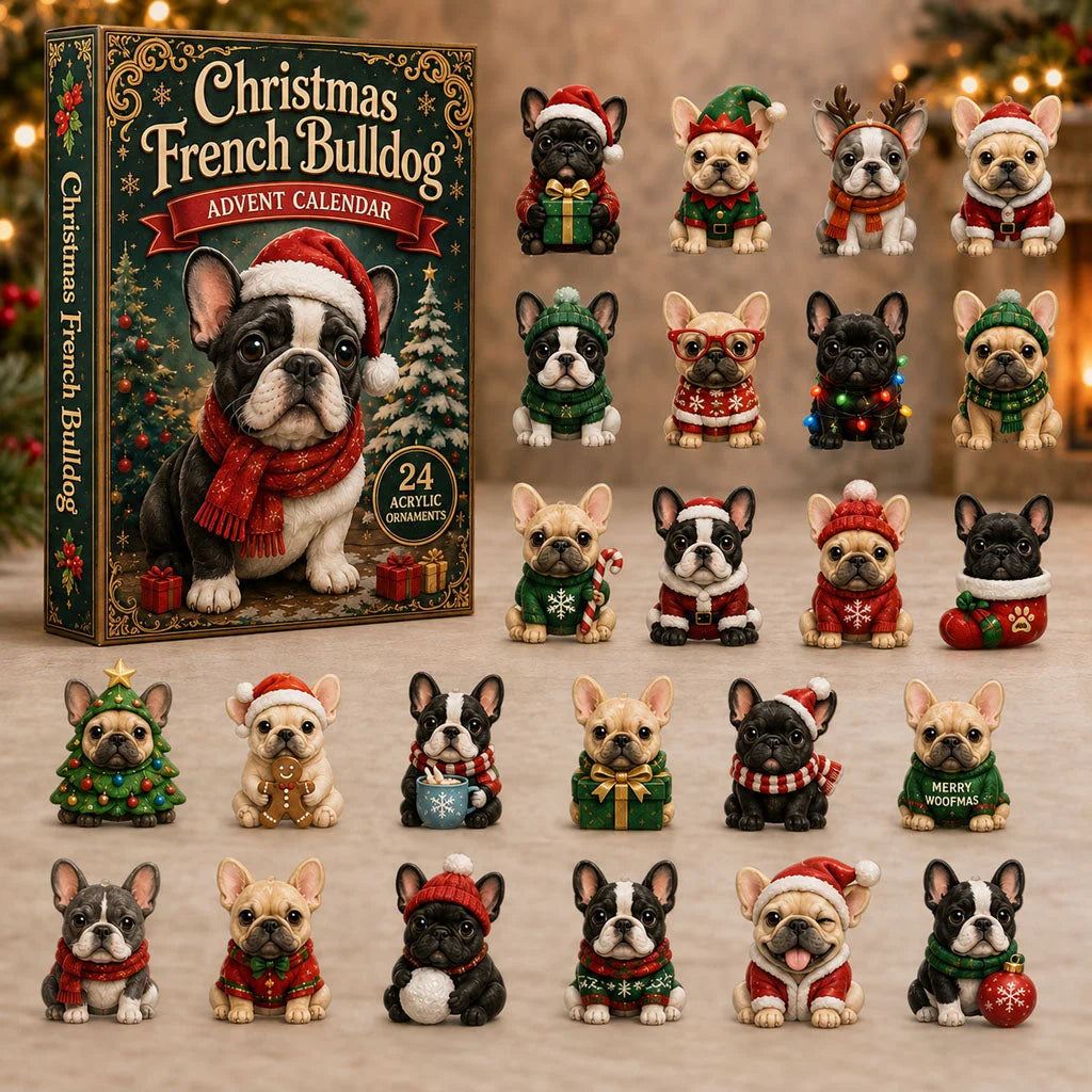 Christmas French Bulldog Advent Calendar Christmas Advent Calendar Xmas French Bulldog Gifts