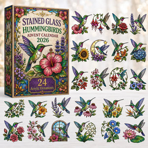 Hummingbirds Stained Glass Advent Calendar Unique Home Decor Gifts For Sisters