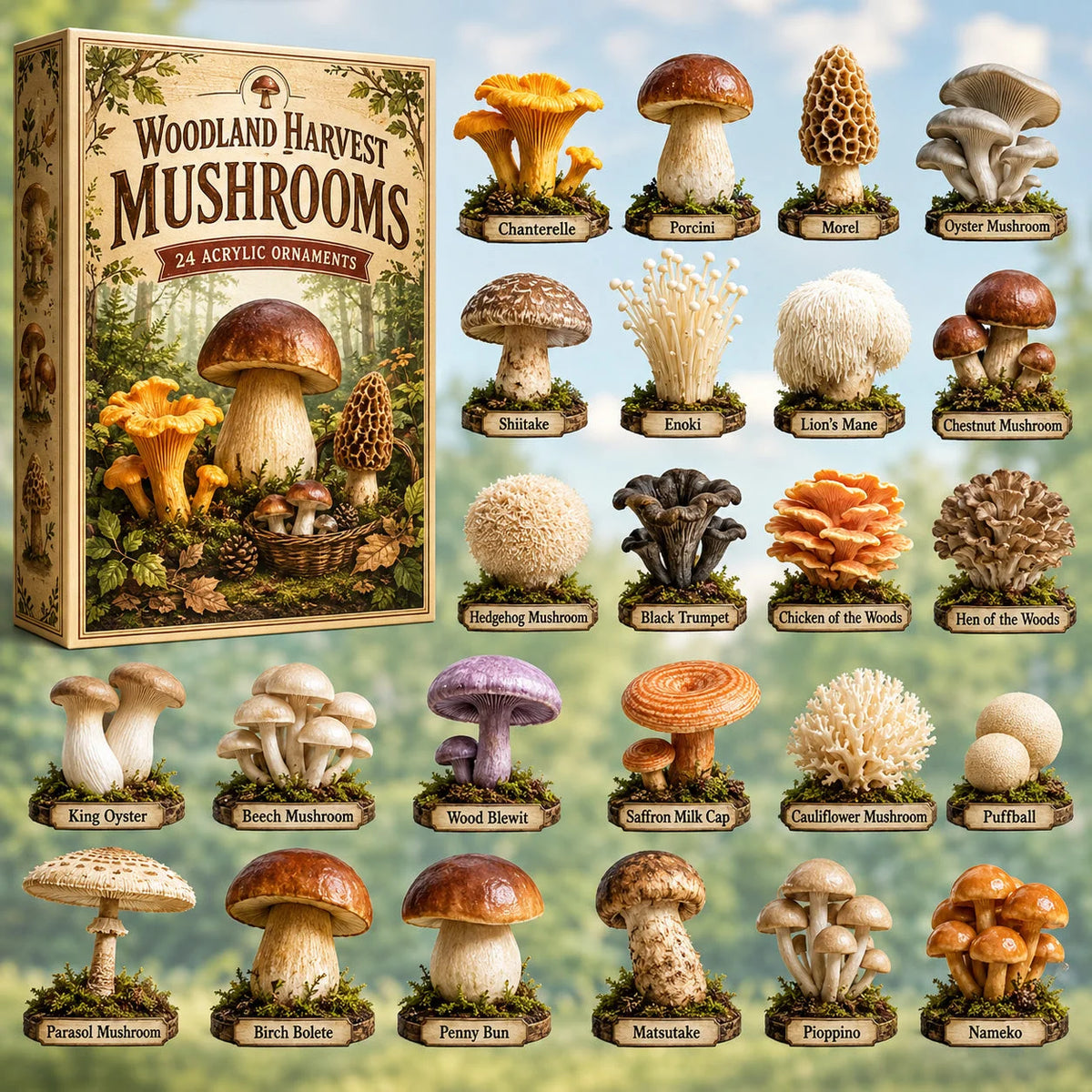 Woodland Harvest Mushrooms Advent Calendar Home Decor Unique Gifts For Friends