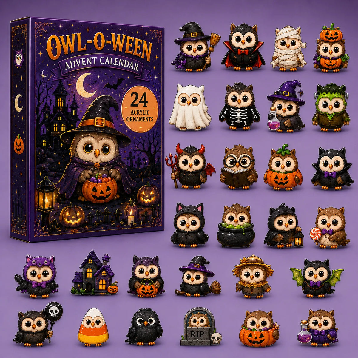 Owl O Ween Advent Calendar Halloween Countdown Unique Gift For Owl Lovers