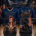 David Bowie America 250Th Celebration V-Neck Shirt Best Gift For Music Lovers - Gearneko