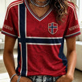 Norway FIFA World Cup 2026 V-Neck Shirt World Cup 2026 Shirt Norway Soccer Fan Gears - Gearneko