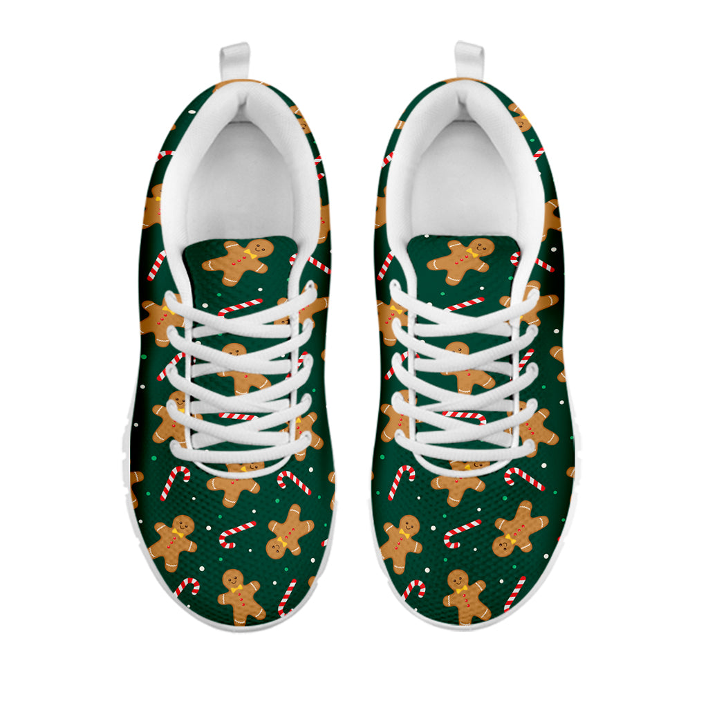 Gingerbread Man Cookies Pattern Print White Running Shoes