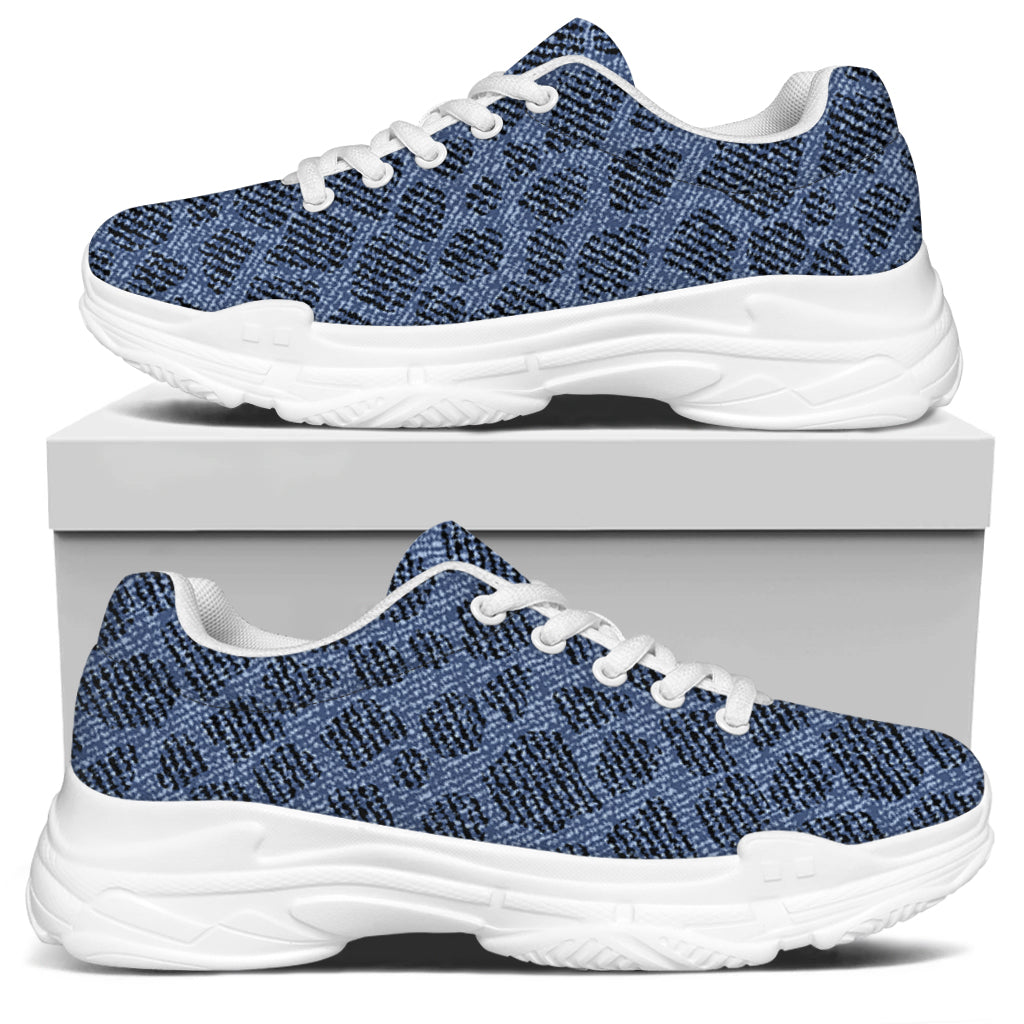 Giraffe Denim Jeans Pattern Print White Chunky Shoes