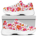 Girly Elephant And Hamsa Pattern Print White Chunky Shoes