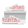 Girly Elephant And Hamsa Pattern Print White Low Top Sneakers