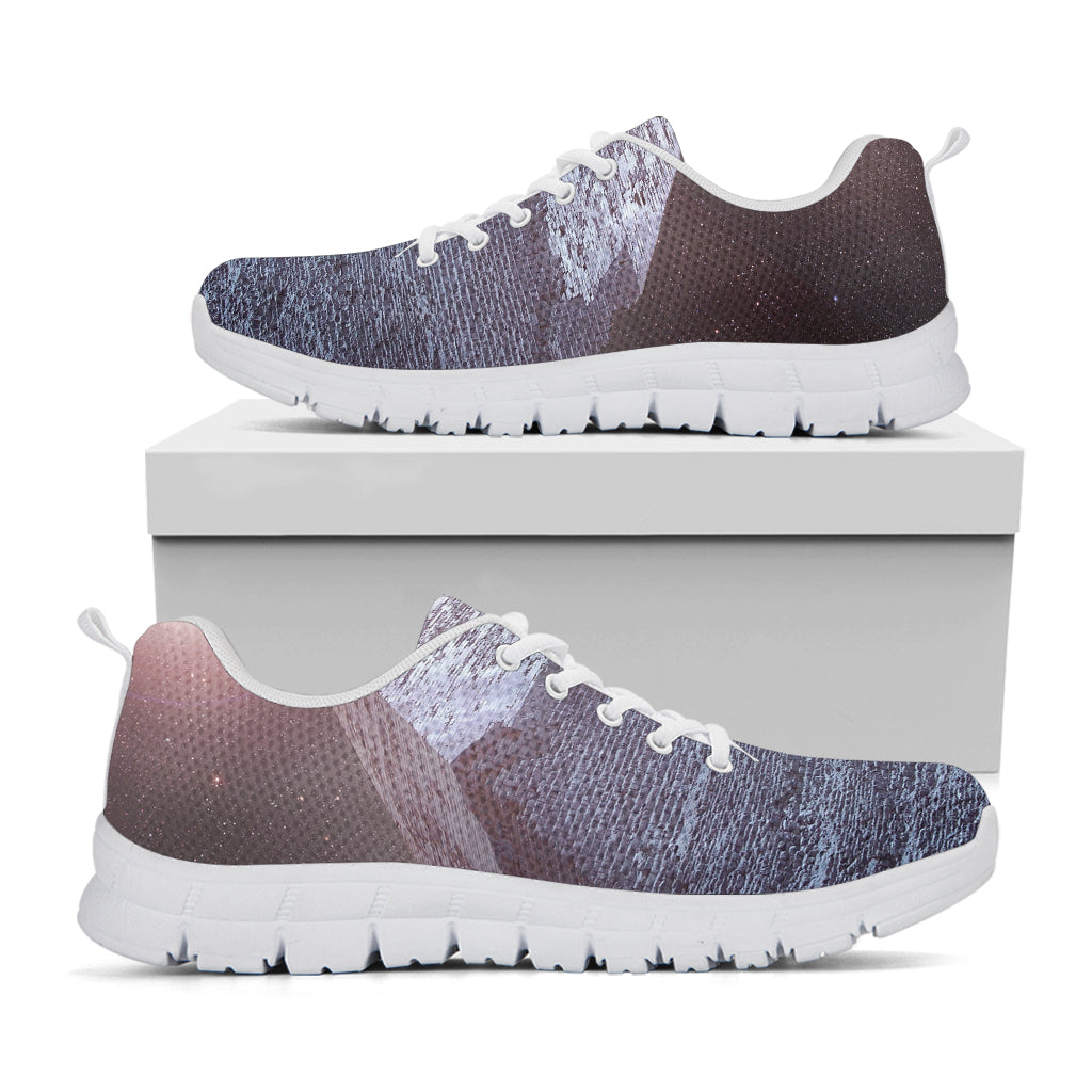 Giza Pyramid Print White Running Shoes