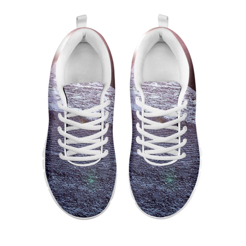 Giza Pyramid Print White Running Shoes