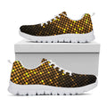 Gold Disco Lights Pattern Print White Running Shoes