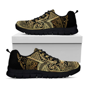 Gold Hamsa Hand Print Black Running Shoes