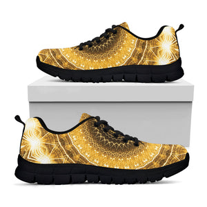 Gold Lights Kaleidoscope Print Black Running Shoes