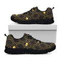 Gold Playing Card Suits Pattern Print Black Running Shoes