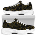 Gold Sun And Moon Pattern Print White Chunky Shoes