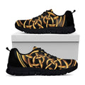 Golden Celtic Knot Print Black Running Shoes
