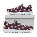Golden Retriever Tartan Pattern Print White Running Shoes