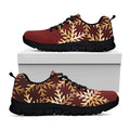 Golden Snowflake Print Black Running Shoes