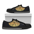 Golden Spiritual Stingray Print Black Low Top Sneakers