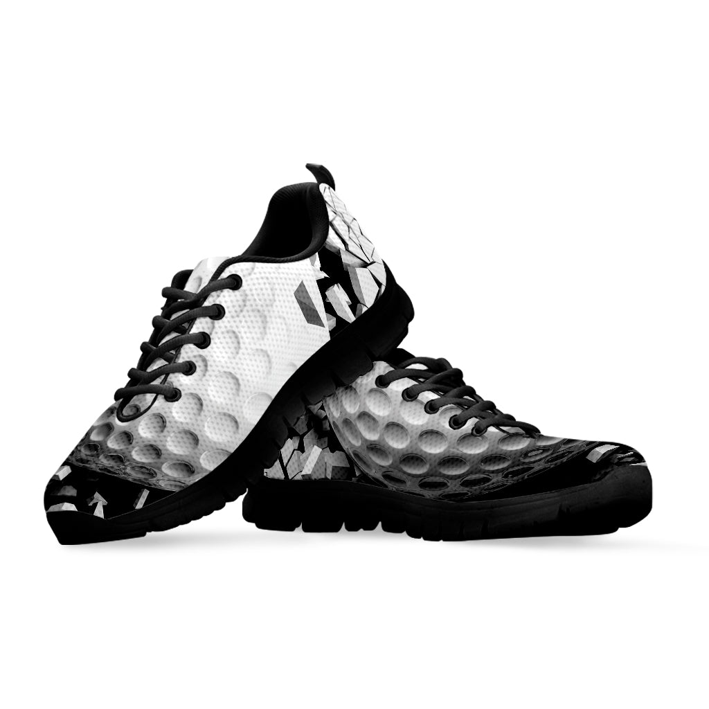 Golf Ball Breaking Wall Print Black Running Shoes