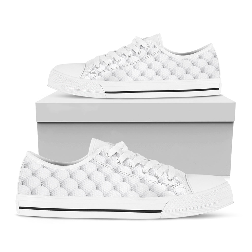 Golf Ball Pattern Print White Low Top Sneakers