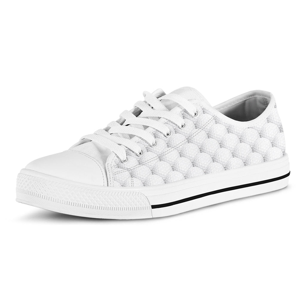 Golf Ball Pattern Print White Low Top Sneakers