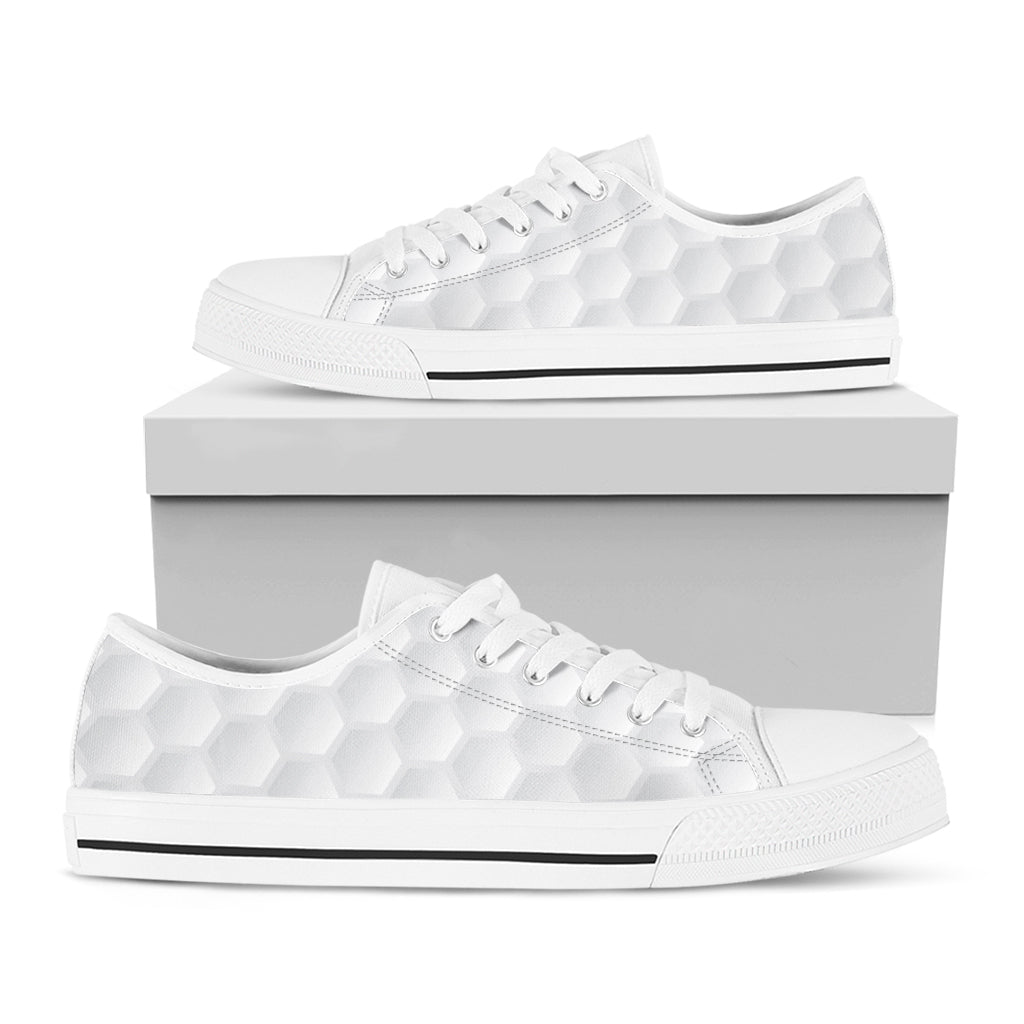 Golf Ball Print White Low Top Sneakers