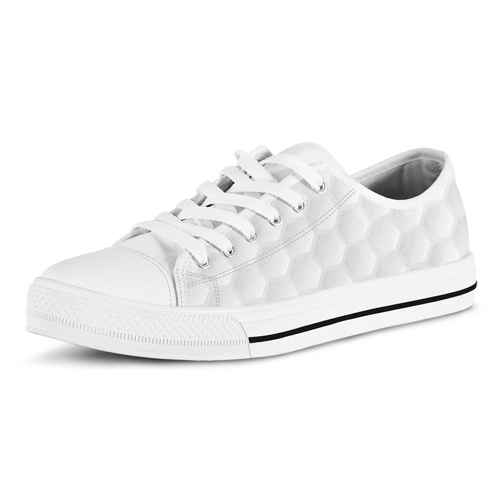Golf Ball Print White Low Top Sneakers