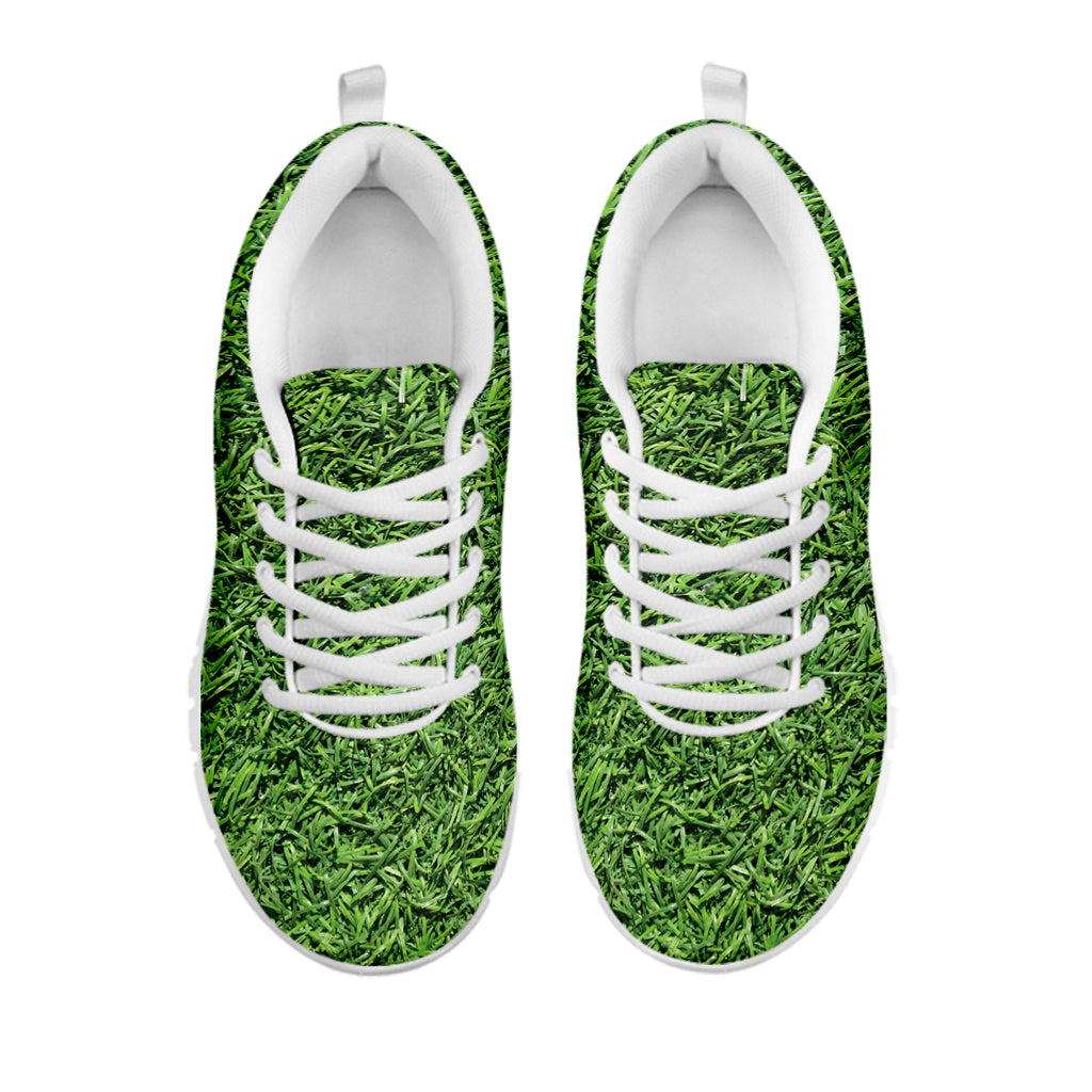 Golf Course Grass Print White Running Shoes