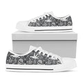 Gothic Wicca Curse Print White Low Top Sneakers