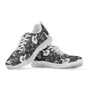 Gothic Wicca Curse Print White Running Shoes