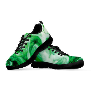 Green Acid Melt Print Black Running Shoes