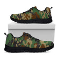Green And Brown Camouflage Print Black Running Shoes