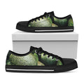 Green Avocado Print Black Low Top Sneakers