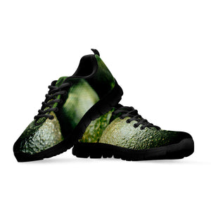 Green Avocado Print Black Running Shoes