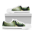 Green Avocado Print White Low Top Sneakers