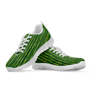 Green Bamboo Tree Pattern Print White Running Shoes